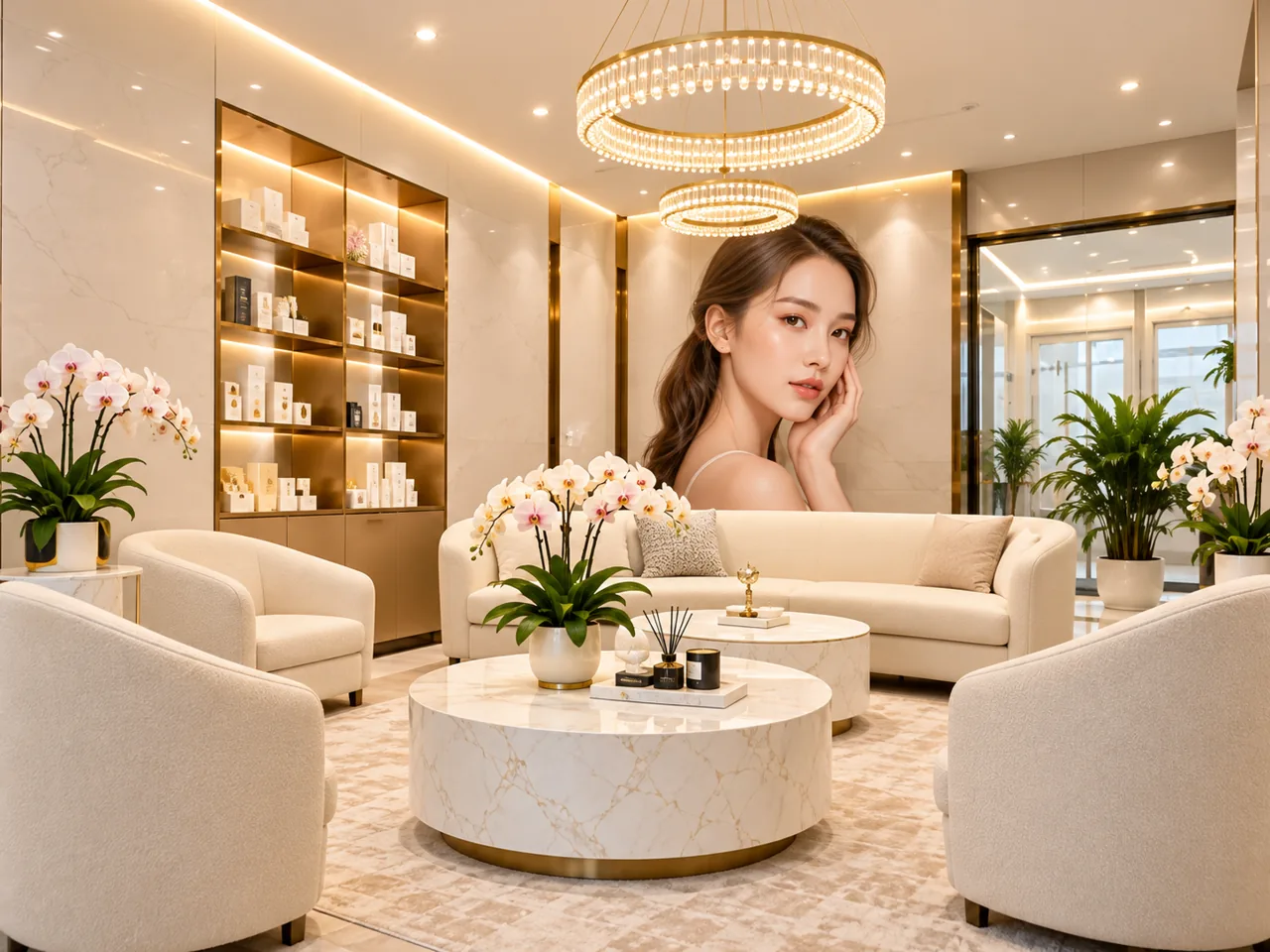AI 生成的豪华医美休息区